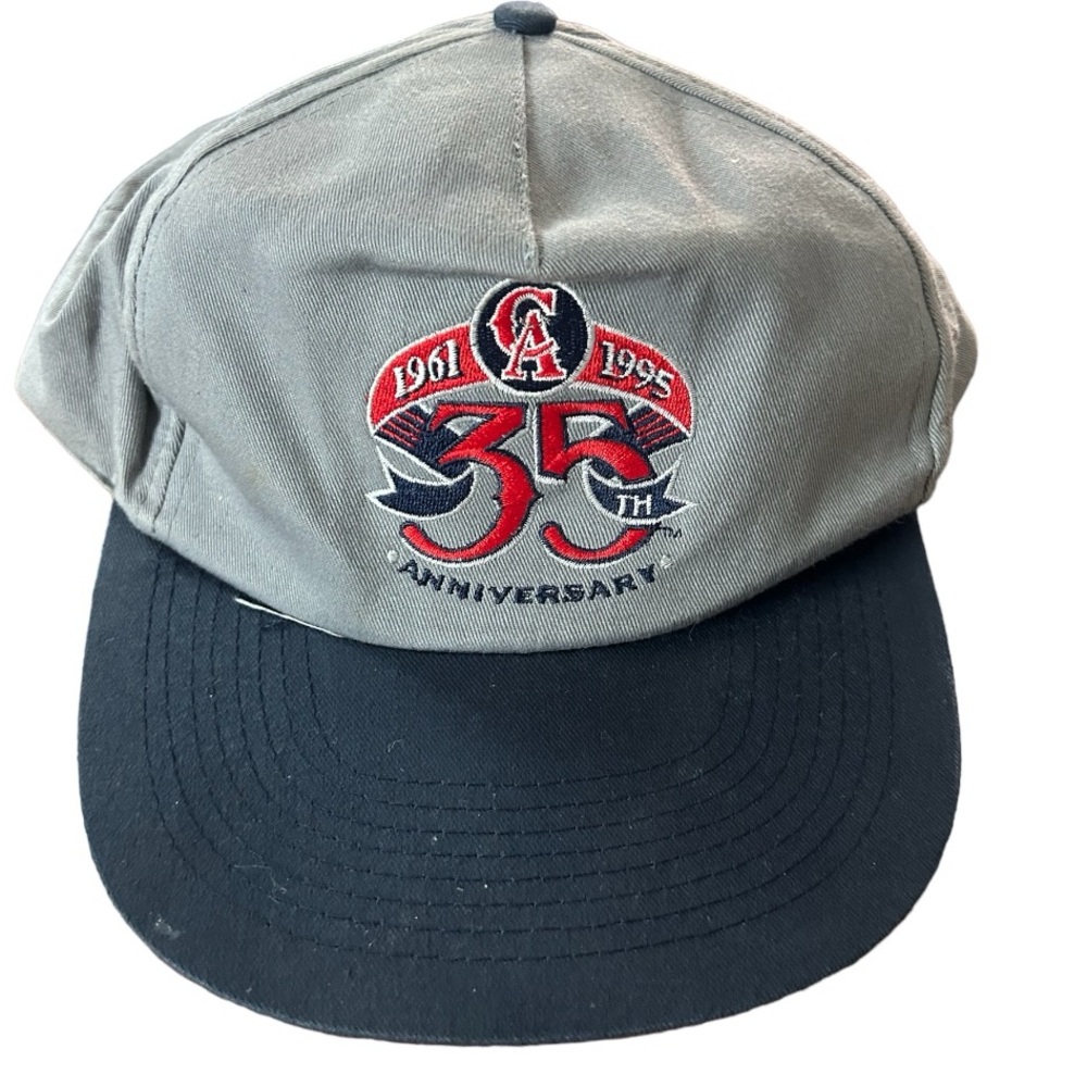 California Anaheim Angels 35th Anniversary Hat 1995 Gray Baseball Trucker Cap.